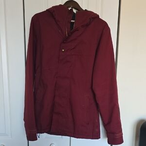 Women's Burgundy Hooded Ski Jacket